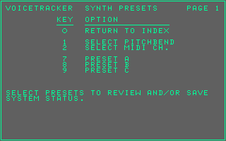 Typical Fairlight Voicetracker menu
