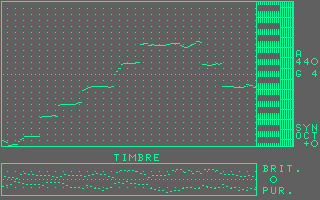 Voicetracker screen shot showing pitch and timbre