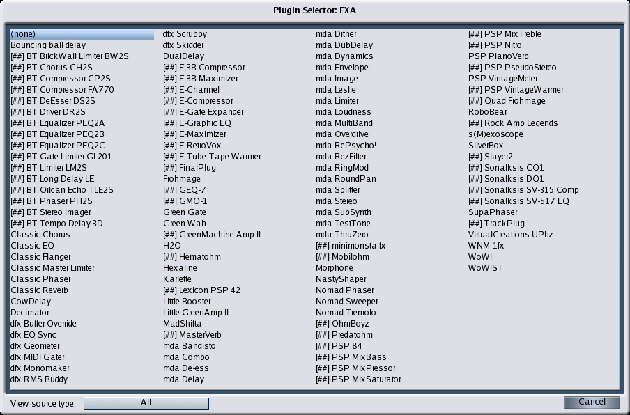 Pre-installed VST effects Pre-installed VST effects